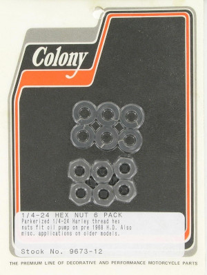 1/4-24 HEX NUT 6 PACK PARKERIZED